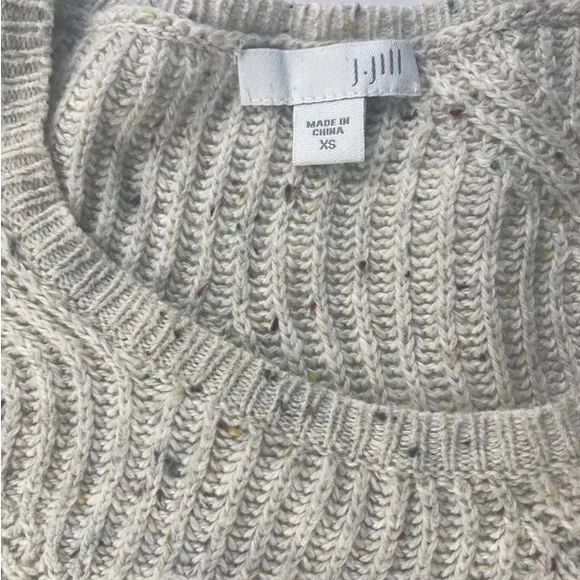 J. Jill Womens Sweater Pullover Beige Long Sleeve Relaxed Round Neck Knit XS - Picture 14 of 15